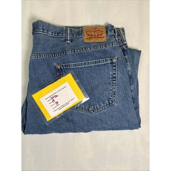 Levis 550 Jeans Relaxed Fit Straight Leg Blue Denim Med Wash Pockets Mens 50x32 - Picture 9 of 10